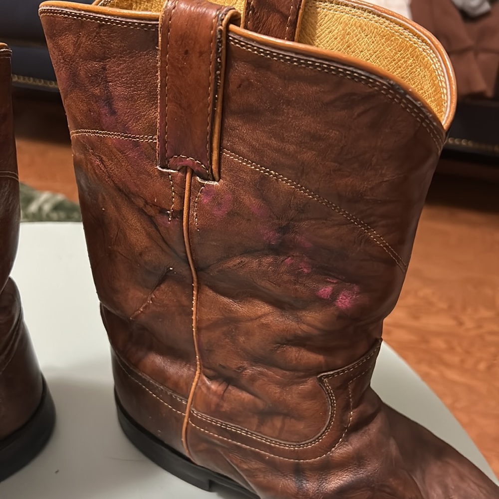 Justin Cow Hide Roper Toe Boots - Picture 3 of 4